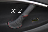 RED STITCH FITS CITROEN C5 01-07 2X REAR DOOR HANDLE LEATHER COVERS ONLY