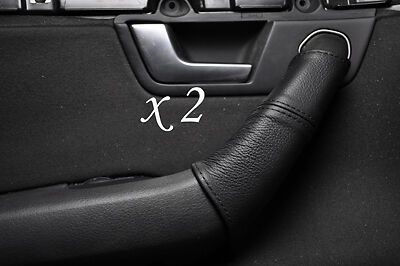 BLACK STITCH FITS AUDI A4 B6 2000-2004  2X DOOR HANDLE COVERS 100% LEATHER