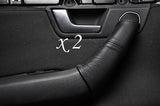 BLACK STITCH FITS AUDI A4 B6 2000-2004  2X DOOR HANDLE COVERS 100% LEATHER