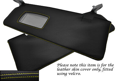 YELLOW STITCH FITS BMW 1 SERIES E81 E82 E87 04-12 2X SUN VISORS LEATHER COVERS