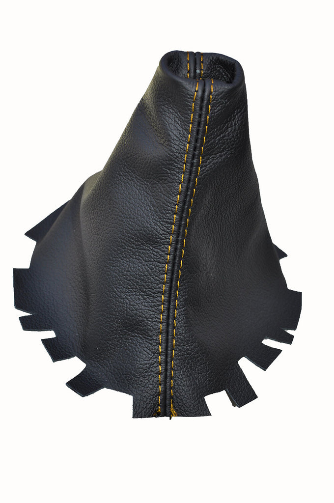 YELLOW DOUBLE STITCH  FITS VW VOLKSWAGEN GOLF Mk5 JETTA LEATHER GEAR GAITER