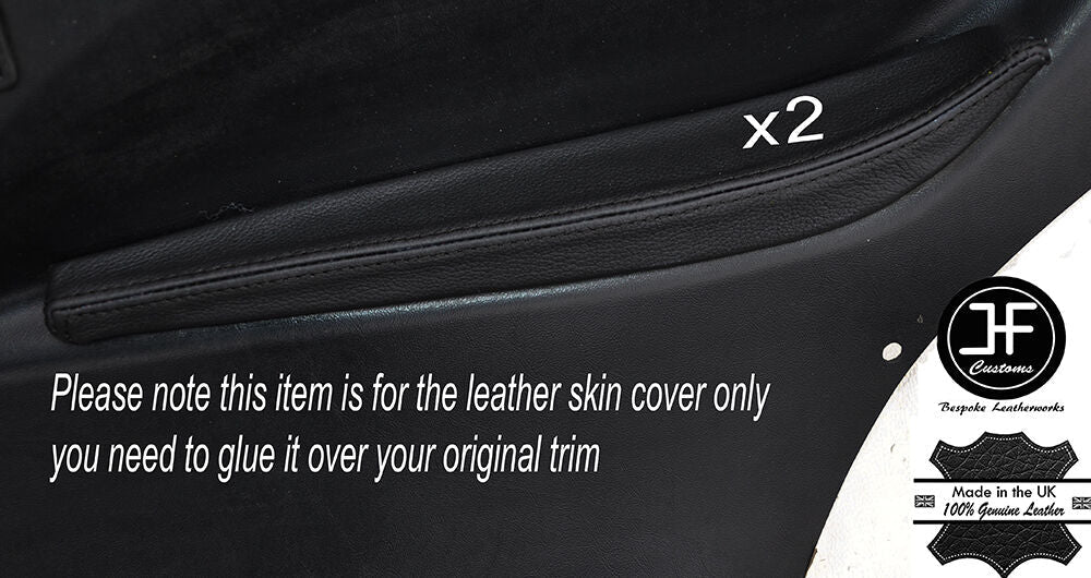 BLACK STITCH 2X REAR DOOR ARMREST SKIN COVERS FITS FORD ESCORT MK1 COUPE 2 DOOR