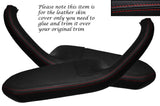 RED STITCH 2X REAR DOOR HANDLE ARMREST COVERS FITS AUDI A4 B6 2001-2004