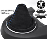 BLUE STITCHING REAL SUEDE MANUAL GEAR GAITER FITS MAZDA 2 2008-2014 CUSTOM NEW