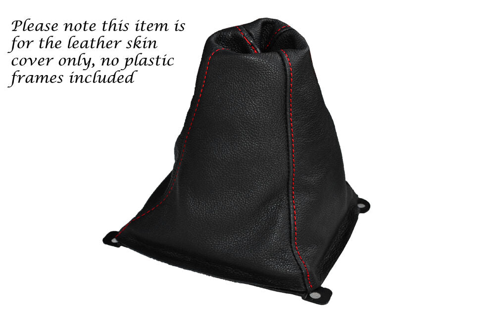 RED STITCH MANUAL LEATHER GEAR GAITER FITS SSANGYONG RODIUS 2005-2014 CUSTOM NEW