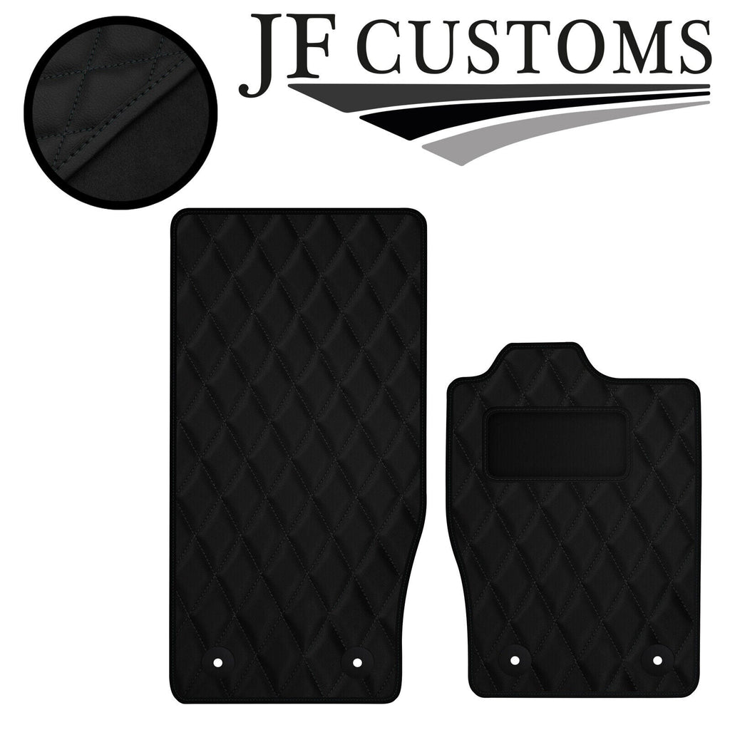 D GREY DIAMOND STITCH VINYL 2X TAILORED FLOOR CARPET FOR JAGUAR F-TYPE 13-21 JF1