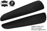 BLACK LEATHER 2X FRONT DOOR ARMREST PAD COVERS FITS BMW E46 CONVERTIBLE COUPE