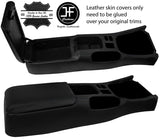 BLACK & BLACK CENTRE CONSOLE & ARMREST LEATHER COVERS FITS NISSAN S14 1994-98