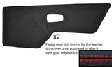 RED STITCH 2X REAR DOOR CARD TRIM LEATHER SKIN COVERS FITS AUDI 100 C2 76-82
