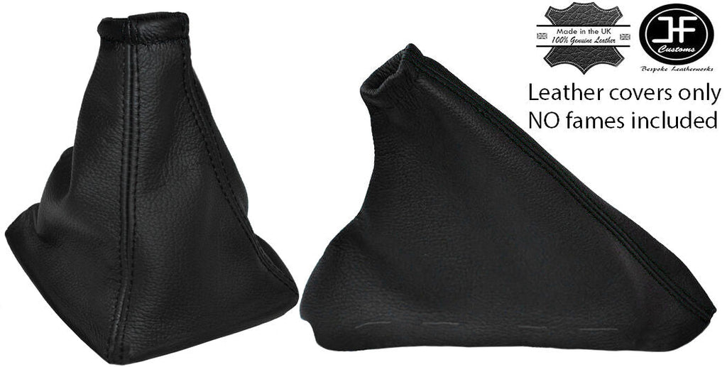 BLACK STITCHING REAL LEATHER GEAR & HANDBRAKE GAITER FITS FORD C MAX 2003-2007
