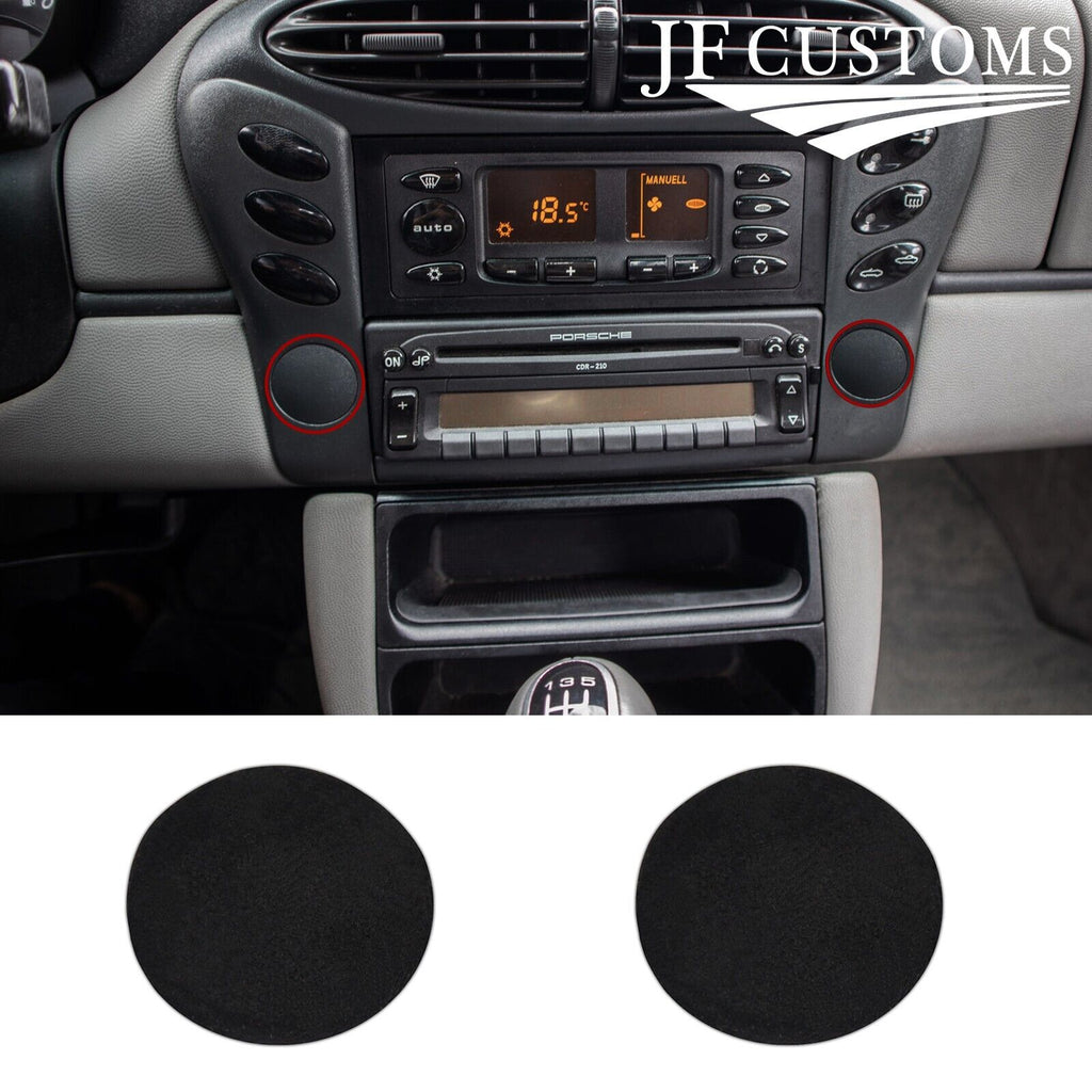 BLACK SUEDE 2X SWITCH COVER PLATE+PLASTIC FRAMES FITS PORSCHE 986 BOXSTER 96-04