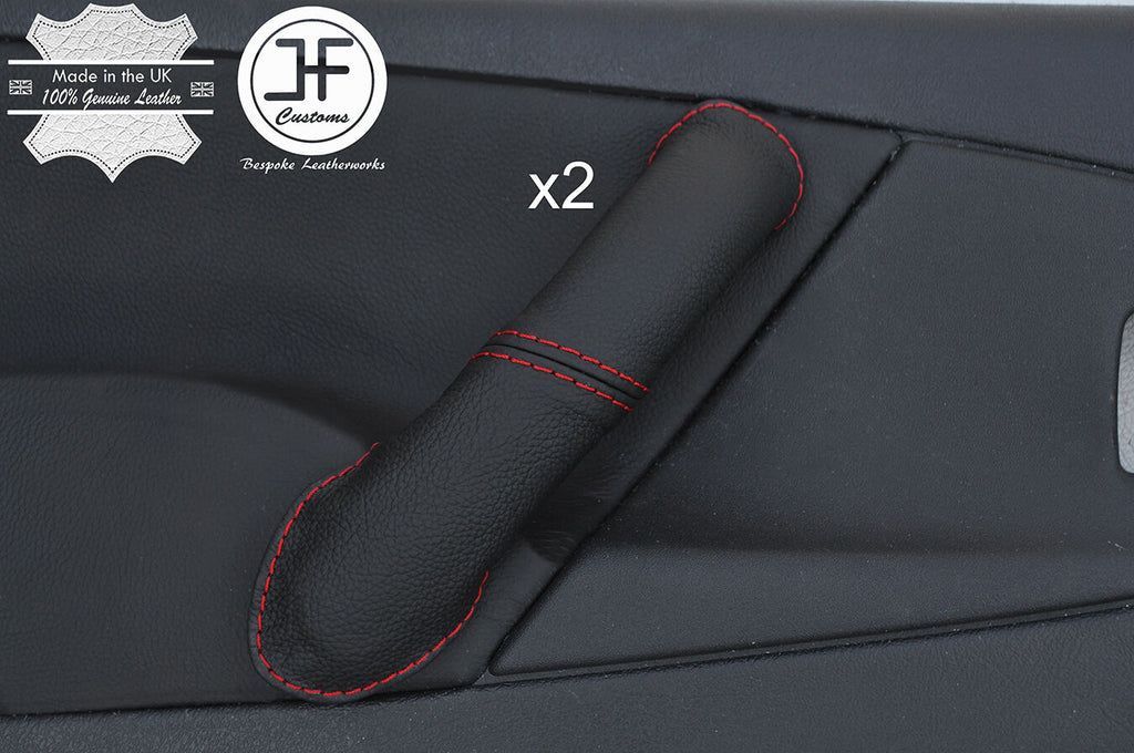 RED STITCH 2X FRONT DOOR HANDLE LEATHER COVER FOR CITROEN XSARA PICASSO 04-10