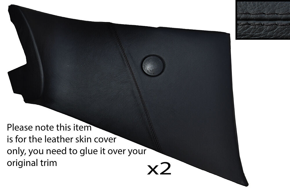 BLACK STICH 2X REAR SPEAKER PANEL COVER FITS PORSCHE 944 968 CABRIO CONVERTIBLE