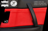 RED LEATHER 2X REAR DOOR CARD TRIM LEATHER COVERS FOR MAZDA RX8 03-12 STYLE 2