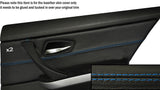 BLUE STITCH 2X REAR DOOR CARD TRIM SKIN COVERS FITS BMW 3 SERIES E90 06-11 5DR