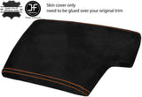 ORANGE STITCHING REAL SUEDE ARMREST LID COVER FOR BMW E81 E82 E87 E88 05-12