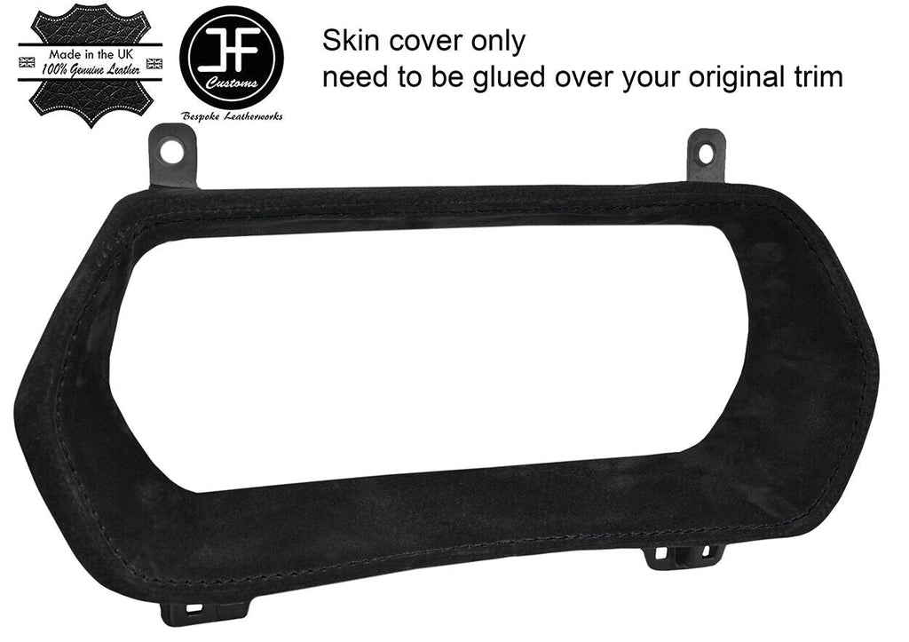 BLACK STITCH INSTRUMENT SPEEDO BEZEL TRIM SUEDE COVER FOR TESLA MODEL S 12-18