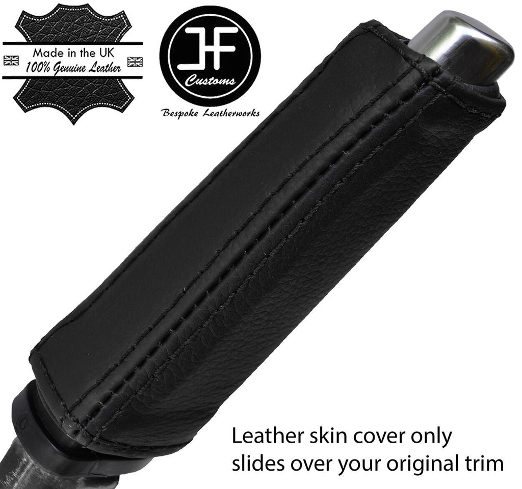 BLACK & BLACK STRIPE HANDBRAKE HANDLE LEATHER COVER FOR FORD FOCUS MK2 05-11