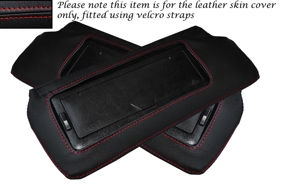 RED STITCH 2X SUN VISORS SKIN  COVERS FITS CORVETTE C4 TARGA TOP CABRIO 84-96