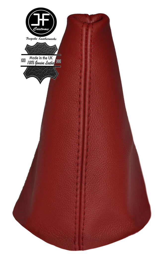 DARK RED LEATHER MANUAL GEAR STICK GAITER COVER FITS LAND ROVER FREELANDER 03-05