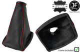RED STITCH LEATHER GEAR GAITER WITH PLASTIC FRAME FOR FORD FOCUS C MAX 03-07