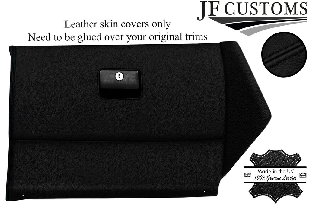 BLACK STITCH ITALIAN LEATHER GLOVEBOX TRIM KIT COVER FITS VW GOLF MK4 98-05