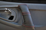 FITS MITSUBISHI SPACE STAR 00-06 2X DOOR red stitch HANDLE COVERS CUSTOM NEW