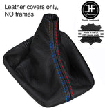 BLACK & TRI STITCH LEATHER MANUAL GEAR COVER FITS BMW 5 SERIES E60 E61 03-2010