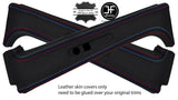 BLACK LEATHER TRI STITCH 2X B PILLAR COVERS FITS BMW 3 SERIES E36 COMPACT 93-00
