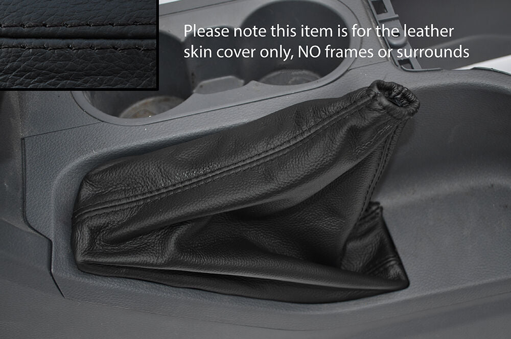 BLACK STITCHING LEATHER SKIN HANDBRAKE GAITER FITS FORD RANGER 2012-2015