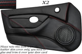 RED STITCH 2X FULL DOOR CARD TRIM LEATHER SKIN COVERS FITS MG MGTF MK2 00-06