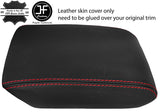 RED STITCHING SLIDING ARMREST LID REAL LEATHER COVER FITS AUDI A5 2008-2015