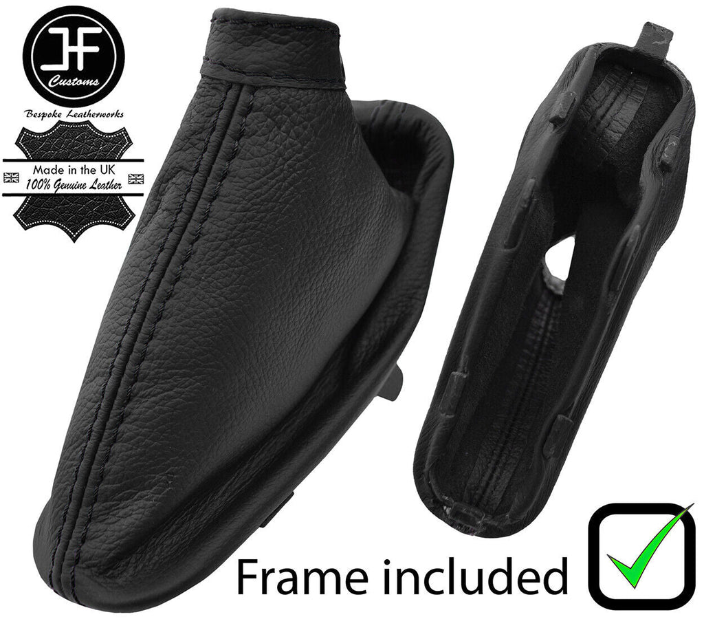 BLACK STITCH LEATHER HANDBRAKE +PLASTIC FRAME FOR ALFA ROMEO 159 05-11 STYLE 2