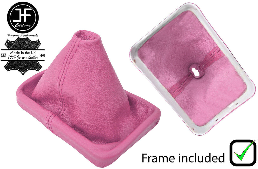 L PINK LEATHER GEAR GAITER WITH PLASTIC FRAME FOR VW NEW BEETLE 1998-2011