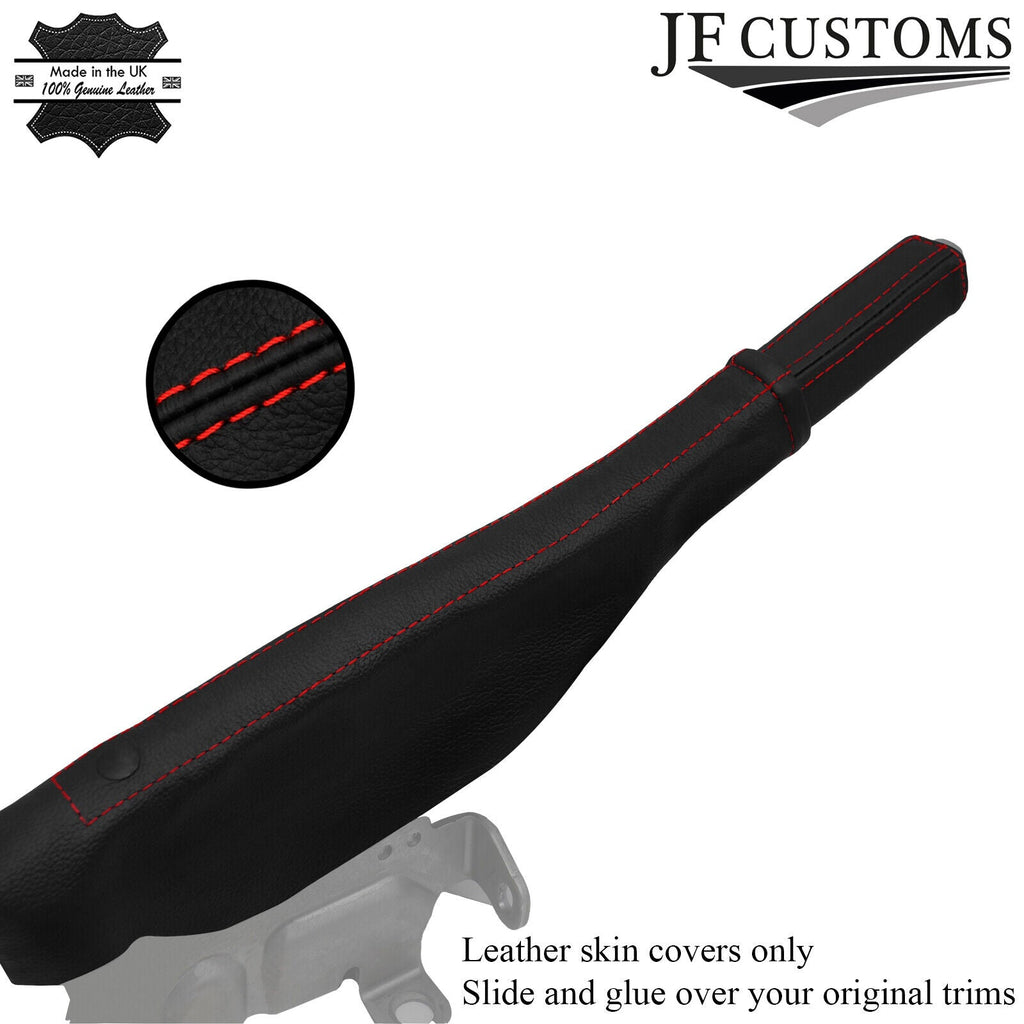 RED STITCH LEATHER HANDBRAKE + HANDLE COVERS FOR VAUXHALL VIVARO 2019-2022