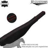 RED STITCH LEATHER HANDBRAKE + HANDLE COVERS FOR VAUXHALL VIVARO 2019-2022