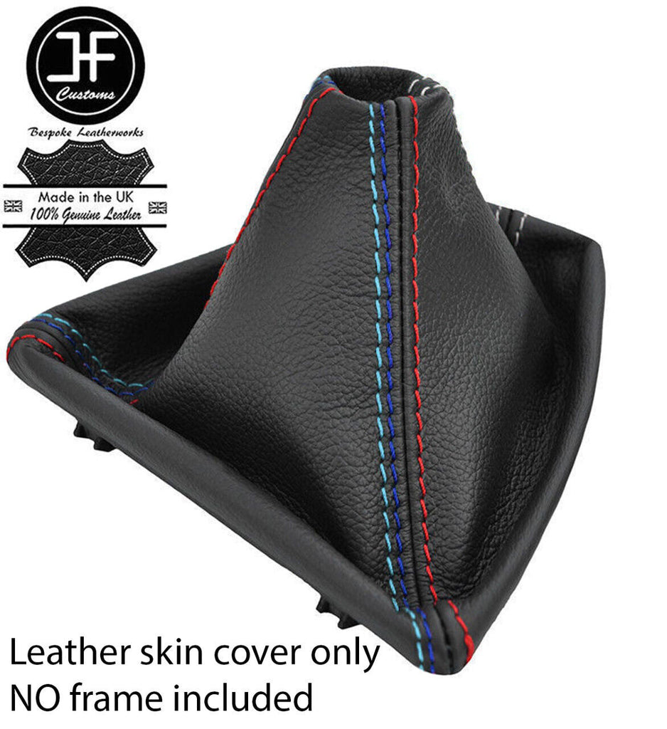 WHITE & TRI STITCH FOR BMW 3 SERIES F30 F31 12-16 LEATHER GEAR GAITER CUSTOM NEW