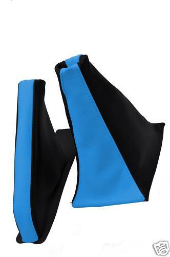 FITS ROVER 200 GEAR AND HANDBRAKE SET L BLUE BLACK LEATHER CUSTOM NEW MADE IN UK