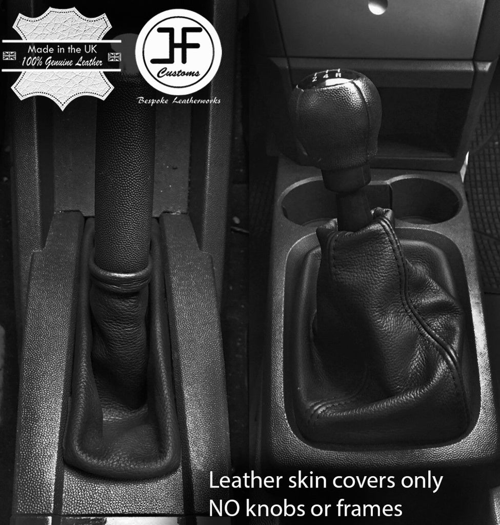 BLACK STITCH FITS VAUXHALL OPEL MERIVA A 02-10 GEAR HANDBRAKE GAITER SET LEATHER