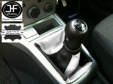BLACK WHITE FITS OPEL VAUXHALL ASTRA H MK5 MKV STICK GEAR GAITER LEATHER