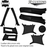 BLACK STITCH ITALIAN LEATHER PILLAR KIT COVERS FITS VW GOLF MK5 V 04-09 5 DOOR