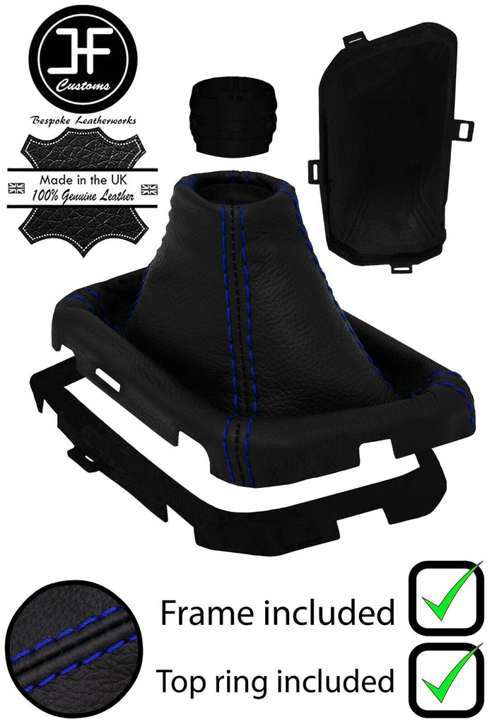 BLUE STITCH LEATHER AUTOMATIC GEAR+FRAME+TOP RING FOR TOYOTA C-HR CHR 16-20