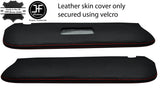 RED STITCH 2X SUN VISORS REAL LEATHER COVERS FOR MERCEDES SL C107 R107 71-89