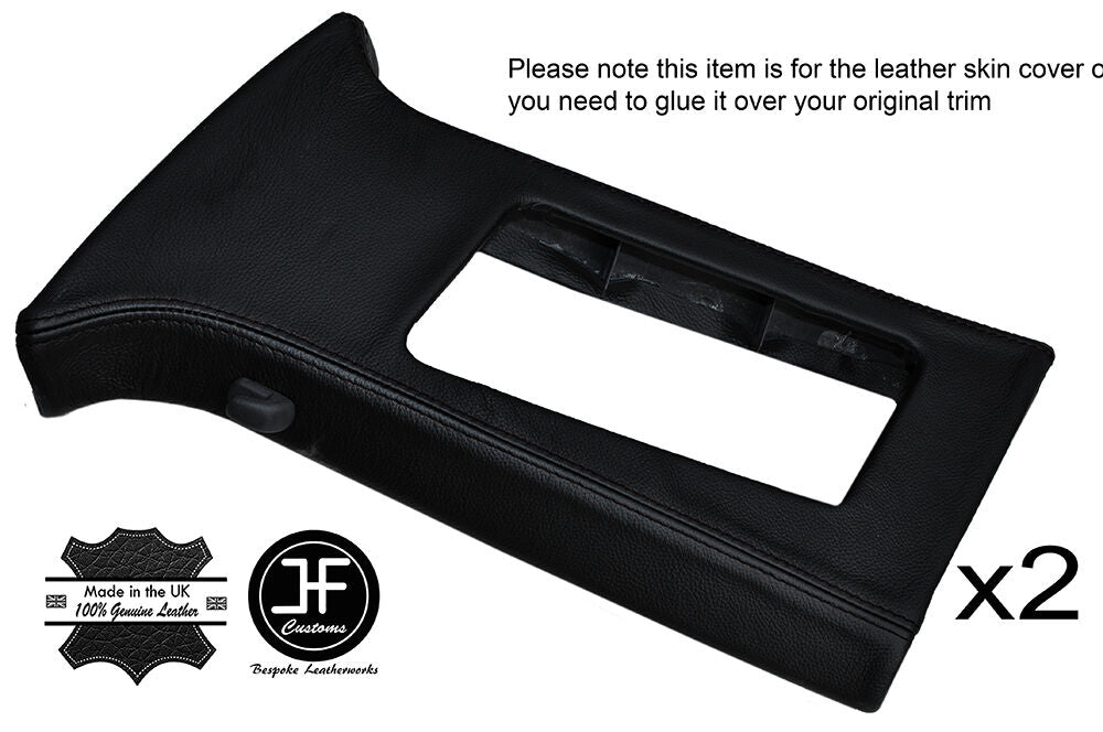 BLACK STICH 2X B POST PILLAR LEATHER COVERS FITS VW GOLF MK5 V 2004-2009 5 DOOR