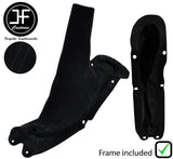 BLACK STITCH SUEDE HANDBRAKE GAITER + PLASTIC FRAME FOR FORD MUSTANG 1994-2004