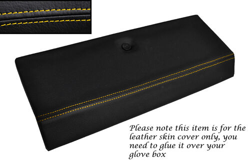 YELLOW  STITCH GLOVE BOX LID LEATHER SKIN COVER FITS FIAT X1/9 X19 CUSTOM NEW
