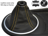 YELLOW STITCH FITS HYUNDAI TIBURON COUPE 2002-2008 GEAR GAITER REAL LEATHER
