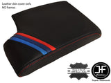 RED STITCH ARMREST COVER REAL LEATHER FOR BMW 3 STYLE SERIES E90 E91 E92 E93
