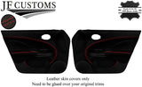 RED STITCH 2X FRONT DOOR CARD FULL LEATHER COVER FITS NISSAN JUKE 2010-2019