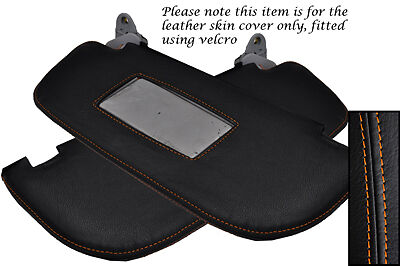 ORANGE STITCH FITS ALFA ROMEO GT 2003-2010 2X SUN VISORS LEATHER SKIN COVER ONLY